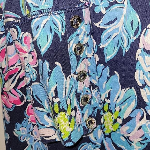 Lilly Pulitzer High Tide "Pineapple Paradise" Kaisley Dress Dual Neck Small - Picture 6 of 7